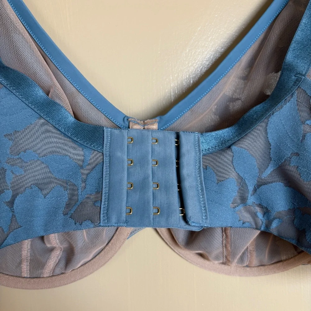 Thirdlove Unlined Foliage Perfect Coverage Bra Blue Lace 42D